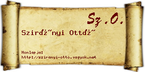 Szirányi Ottó névjegykártya